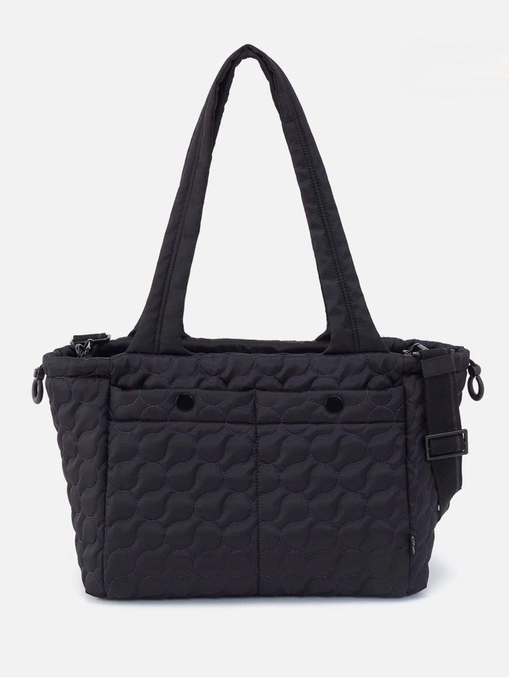 Quilted Black Tote Bag with Detachable Strap